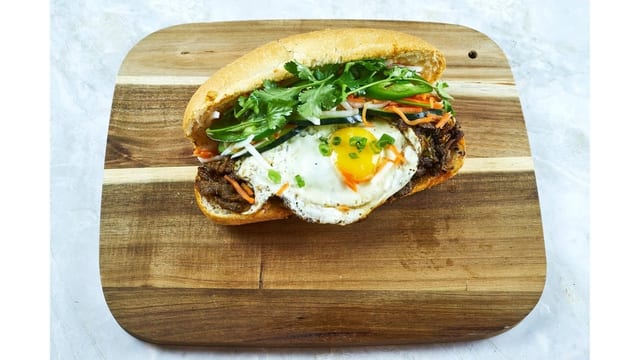 Loaded Steak & Egg Banh Mi.