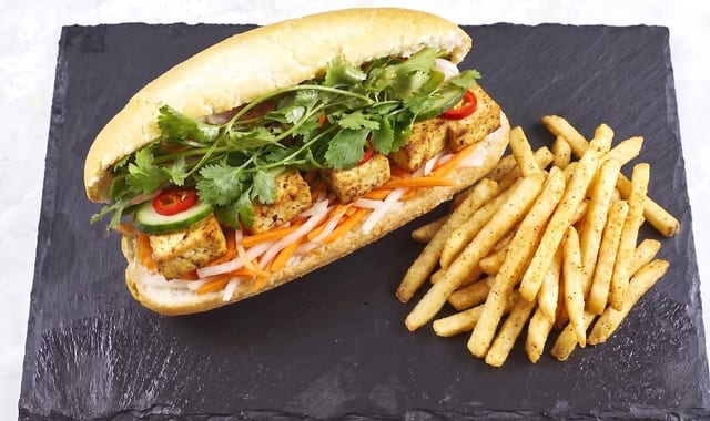 Vegetarian Tofu Banh Mi Combo W/ Fries.
