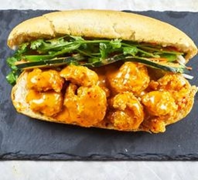 Firecracker Crispy Shrimp Banh Mi.