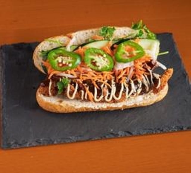 Crispy Panko Chicken Banh Mi (Crunchy + Saucy).